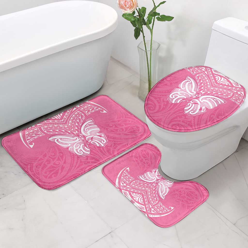 New Zealand Breast Cancer Awareness Bathroom Set Maori Butterfly Pink Ribbon - Aussie Hoodie