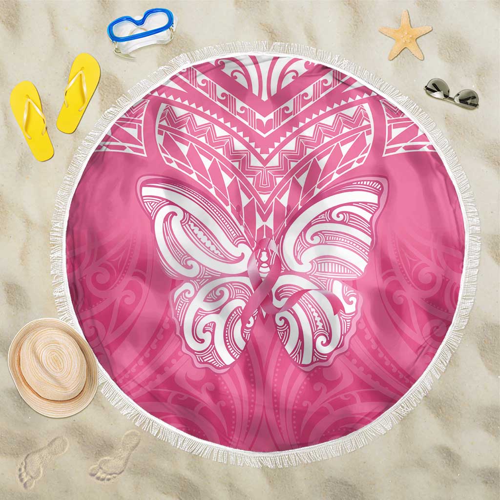 New Zealand Breast Cancer Awareness Beach Blanket Maori Butterfly Pink Ribbon - Aussie Hoodie