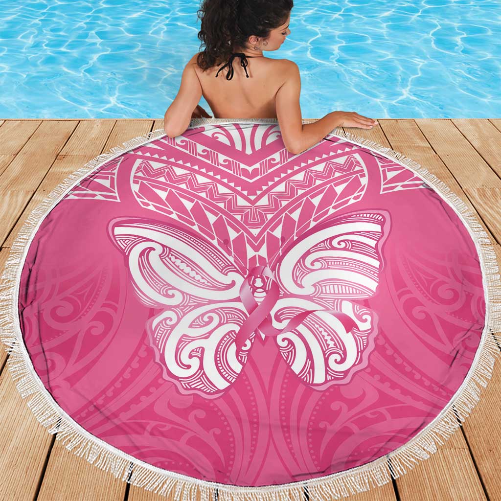 New Zealand Breast Cancer Awareness Beach Blanket Maori Butterfly Pink Ribbon - Aussie Hoodie