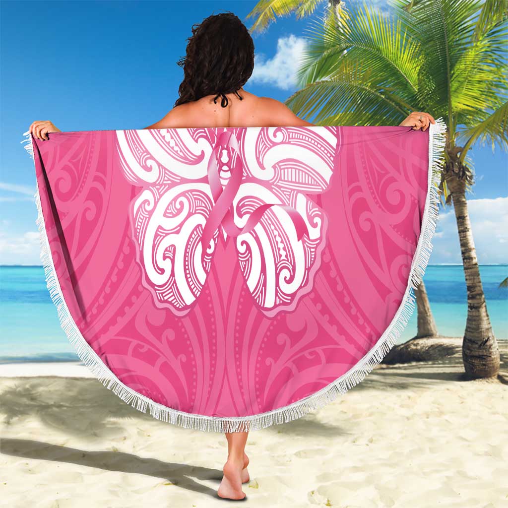 New Zealand Breast Cancer Awareness Beach Blanket Maori Butterfly Pink Ribbon - Aussie Hoodie