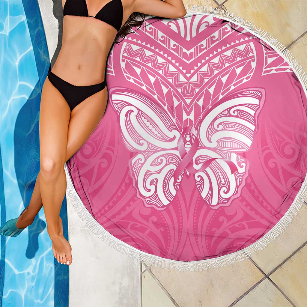 New Zealand Breast Cancer Awareness Beach Blanket Maori Butterfly Pink Ribbon - Aussie Hoodie