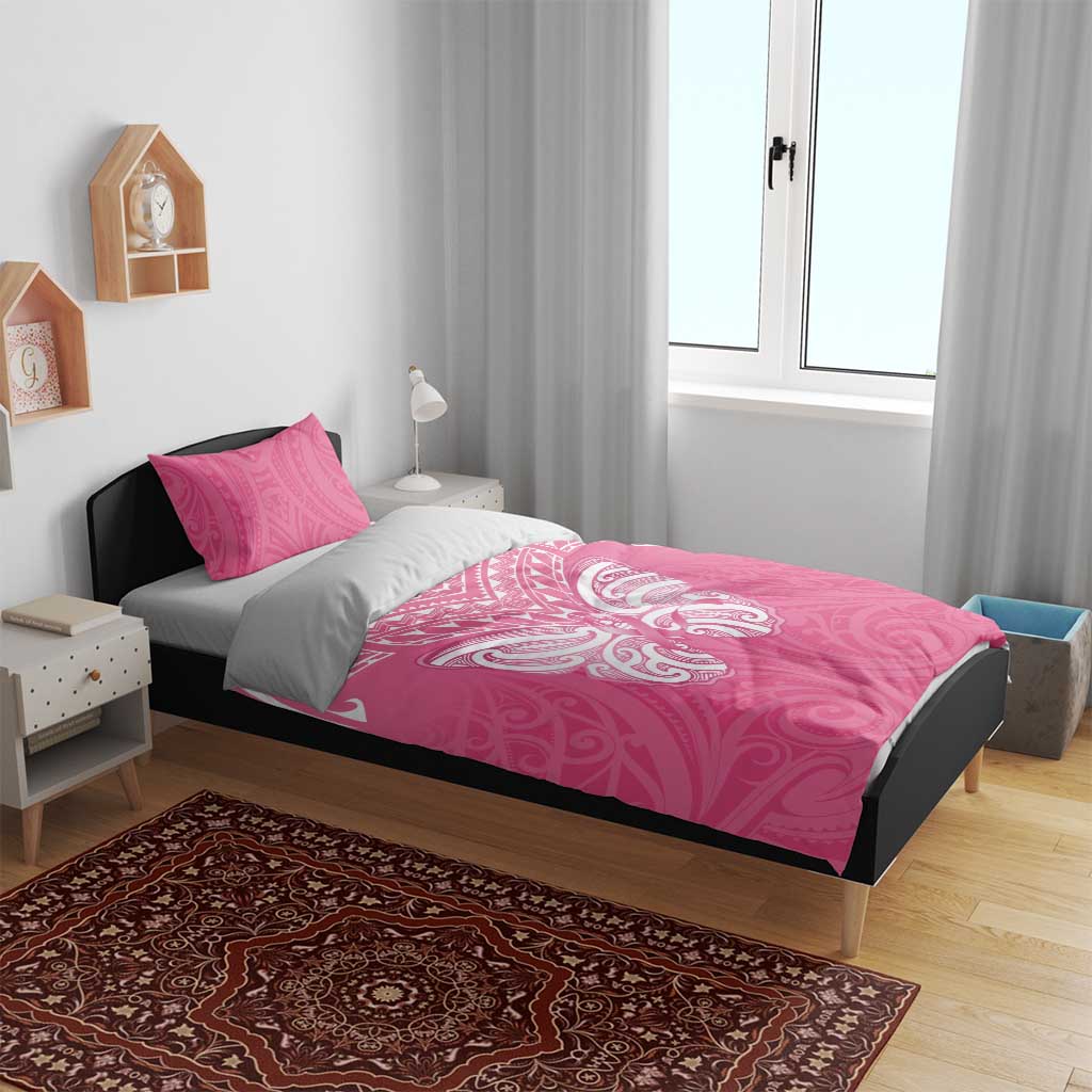 New Zealand Breast Cancer Awareness Bedding Set Maori Butterfly Pink Ribbon - Aussie Hoodie