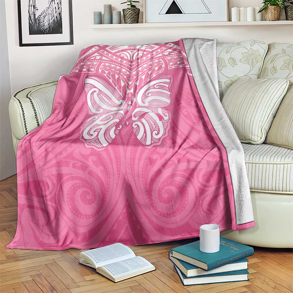New Zealand Breast Cancer Awareness Blanket Maori Butterfly Pink Ribbon - Aussie Hoodie