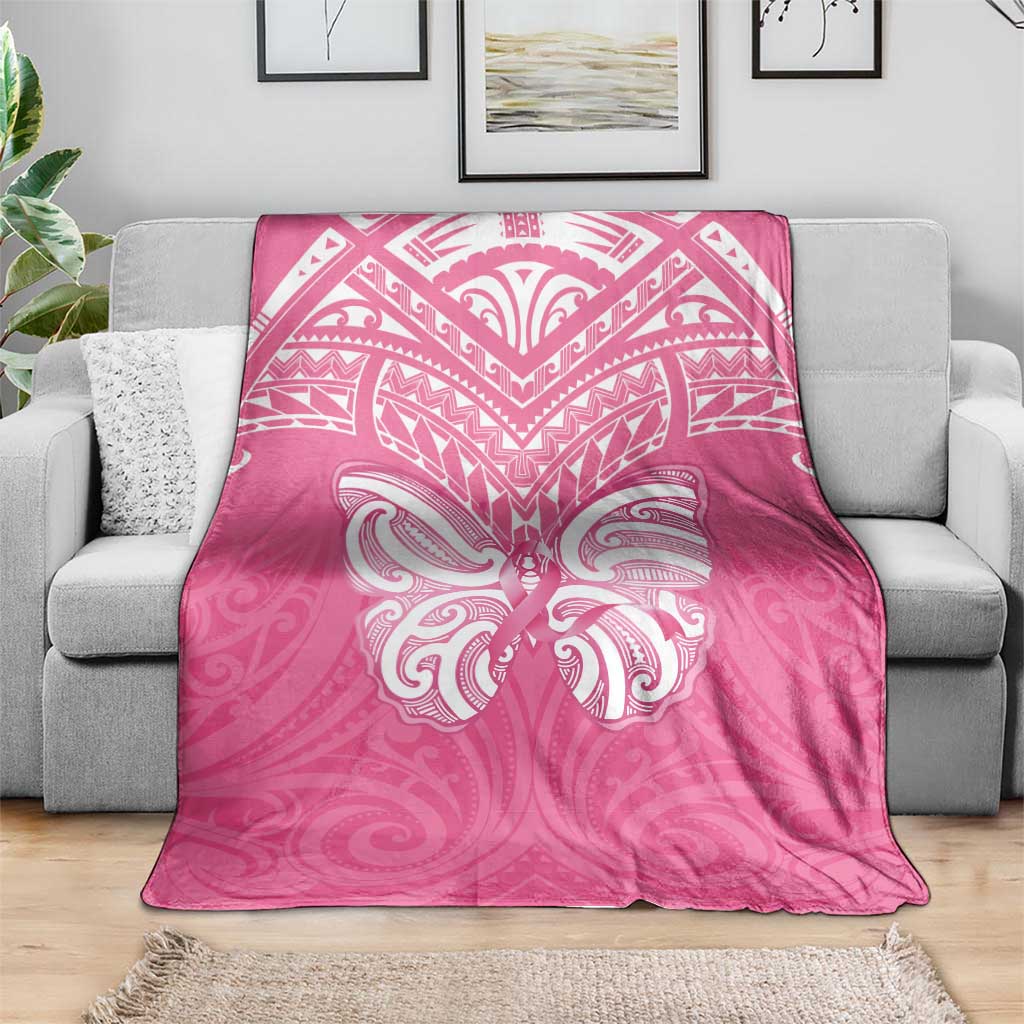 New Zealand Breast Cancer Awareness Blanket Maori Butterfly Pink Ribbon - Aussie Hoodie