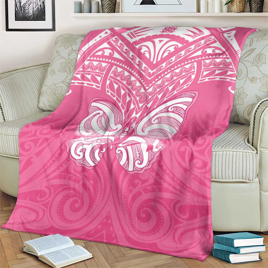 New Zealand Breast Cancer Awareness Blanket Maori Butterfly Pink Ribbon - Aussie Hoodie