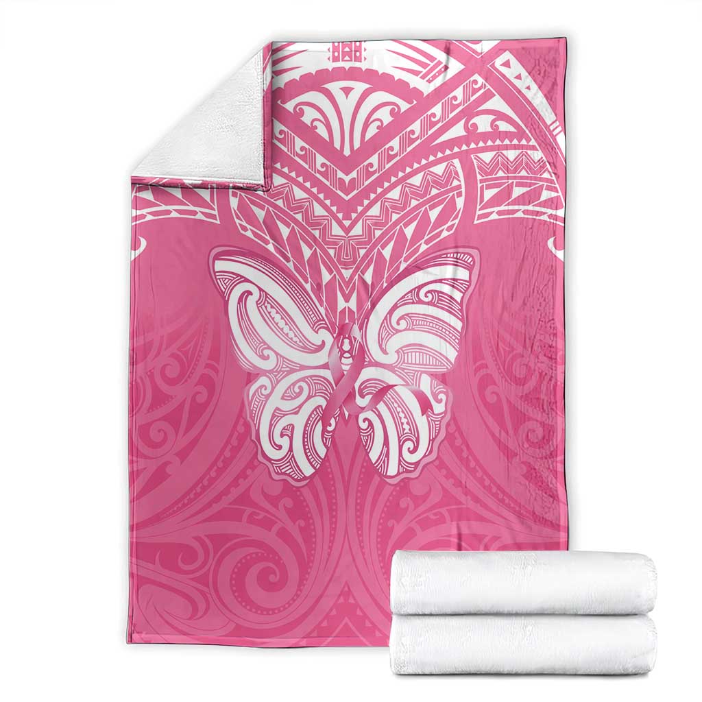 New Zealand Breast Cancer Awareness Blanket Maori Butterfly Pink Ribbon - Aussie Hoodie