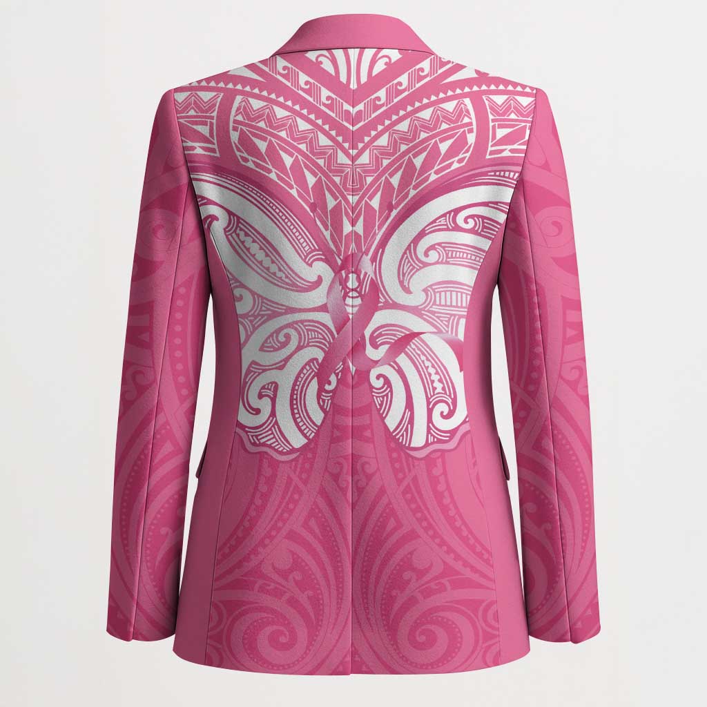 New Zealand Breast Cancer Awareness Blazer Maori Butterfly Pink Ribbon - Aussie Hoodie