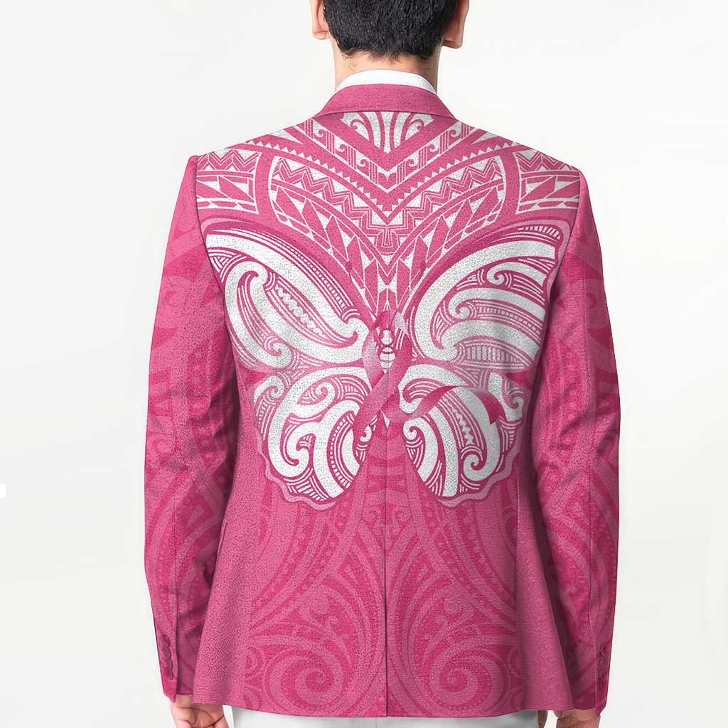 New Zealand Breast Cancer Awareness Blazer Maori Butterfly Pink Ribbon - Aussie Hoodie