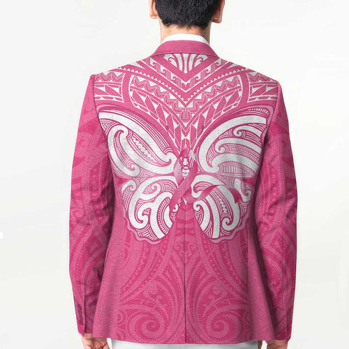 New Zealand Breast Cancer Awareness Blazer Maori Butterfly Pink Ribbon - Aussie Hoodie