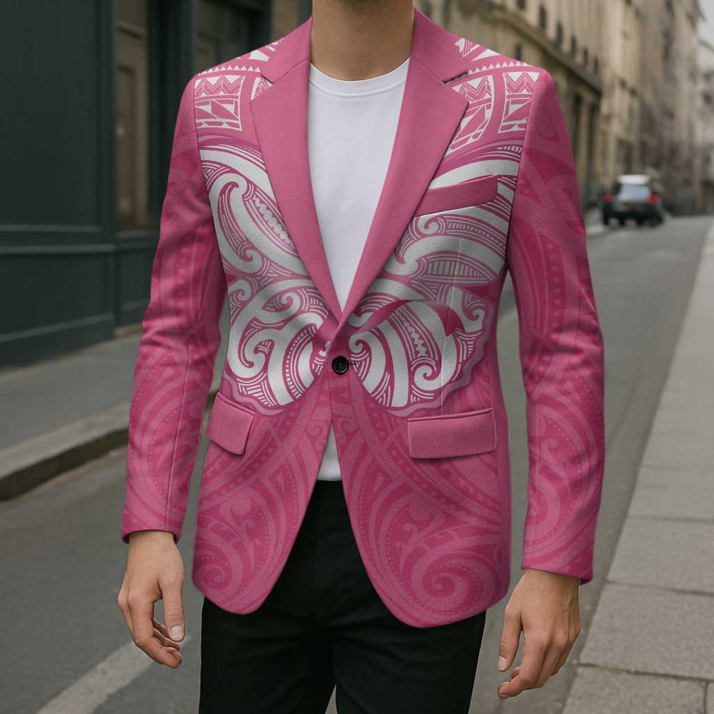 New Zealand Breast Cancer Awareness Blazer Maori Butterfly Pink Ribbon - Aussie Hoodie
