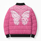 New Zealand Breast Cancer Awareness Bomber Puffer Jacket Maori Butterfly Pink Ribbon - Aussie Hoodie