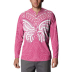 New Zealand Breast Cancer Awareness Button Sweatshirt Maori Butterfly Pink Ribbon - Aussie Hoodie