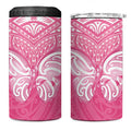 New Zealand Breast Cancer Awareness 4 in 1 Can Cooler Tumbler Maori Butterfly Pink Ribbon - Aussie Hoodie