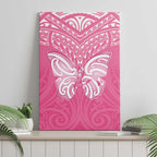 New Zealand Breast Cancer Awareness Canvas Wall Art Maori Butterfly Pink Ribbon - Aussie Hoodie