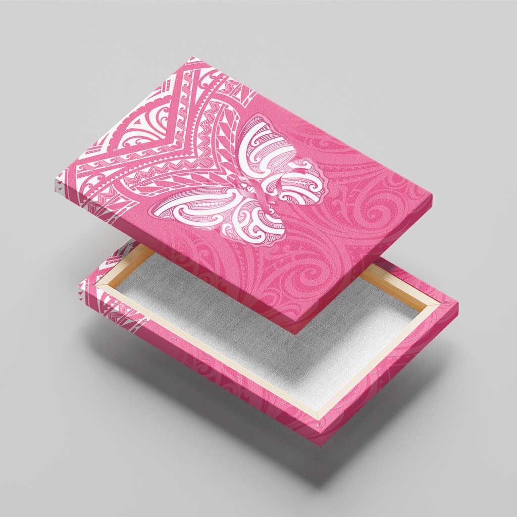 New Zealand Breast Cancer Awareness Canvas Wall Art Maori Butterfly Pink Ribbon - Aussie Hoodie