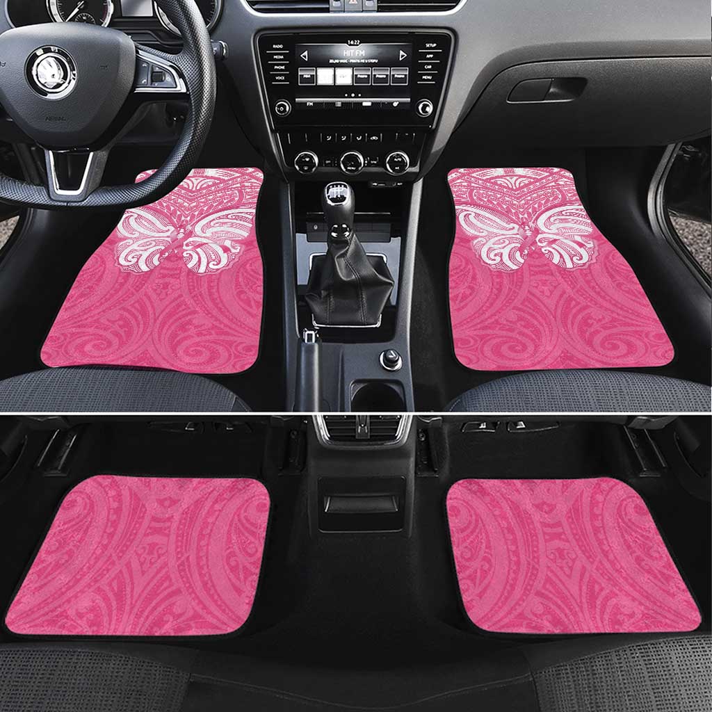 New Zealand Breast Cancer Awareness Car Mats Maori Butterfly Pink Ribbon - Aussie Hoodie