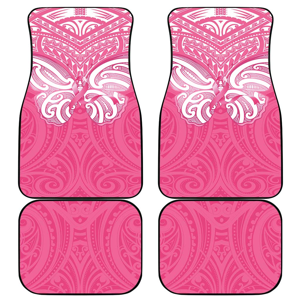 New Zealand Breast Cancer Awareness Car Mats Maori Butterfly Pink Ribbon - Aussie Hoodie