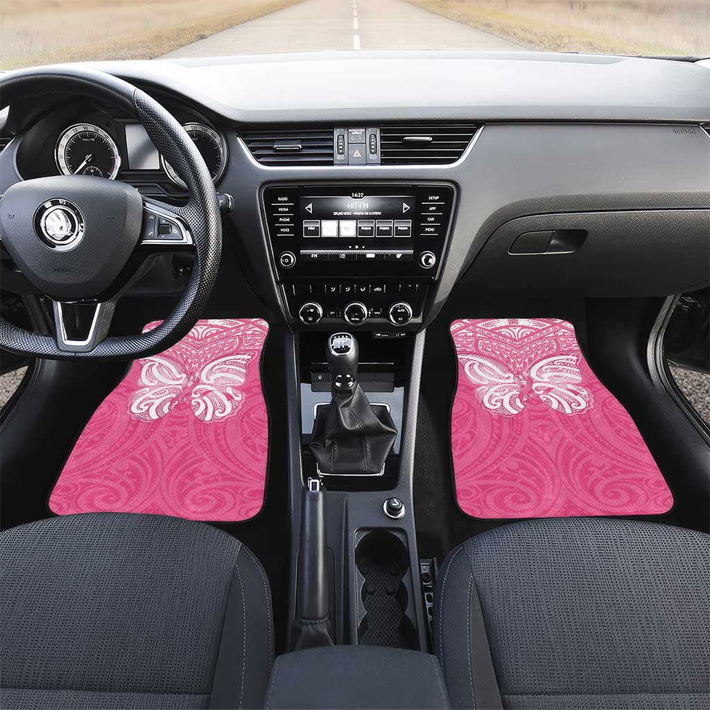New Zealand Breast Cancer Awareness Car Mats Maori Butterfly Pink Ribbon - Aussie Hoodie