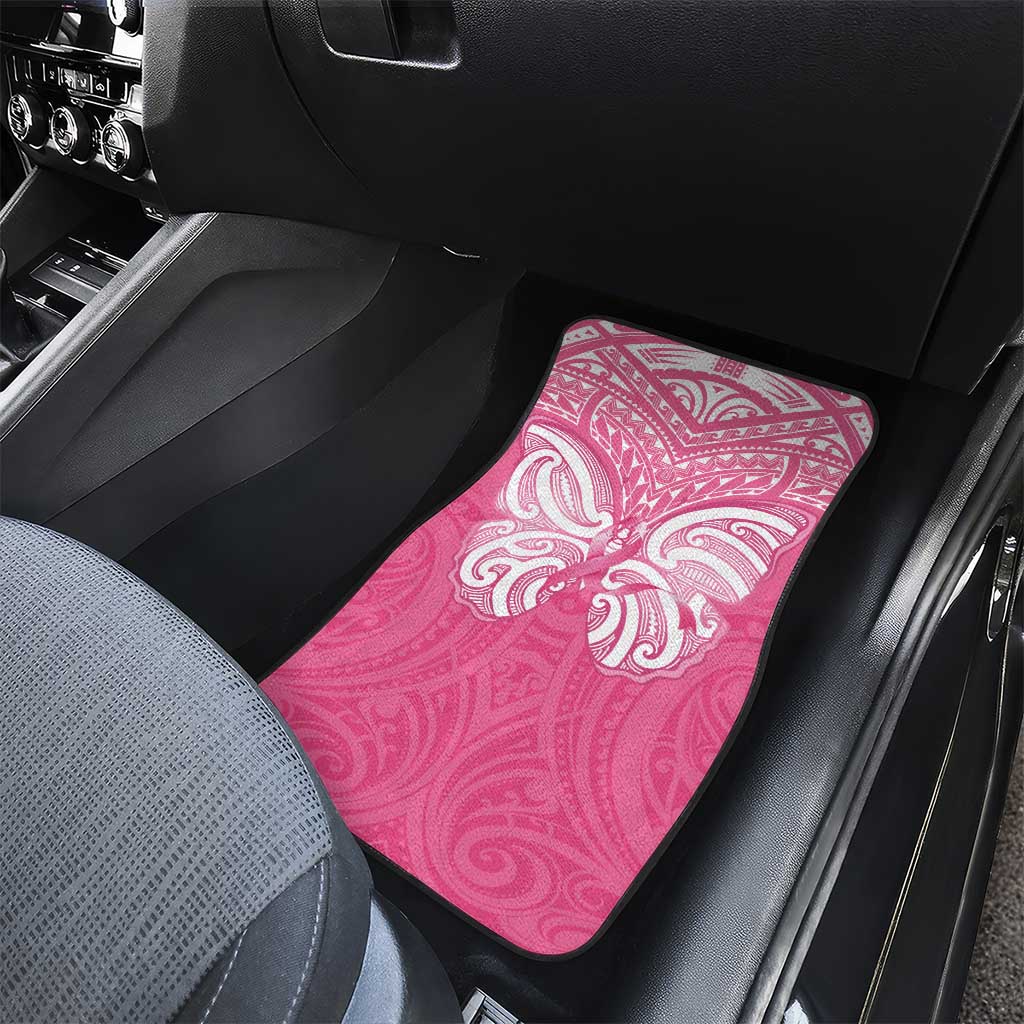 New Zealand Breast Cancer Awareness Car Mats Maori Butterfly Pink Ribbon - Aussie Hoodie