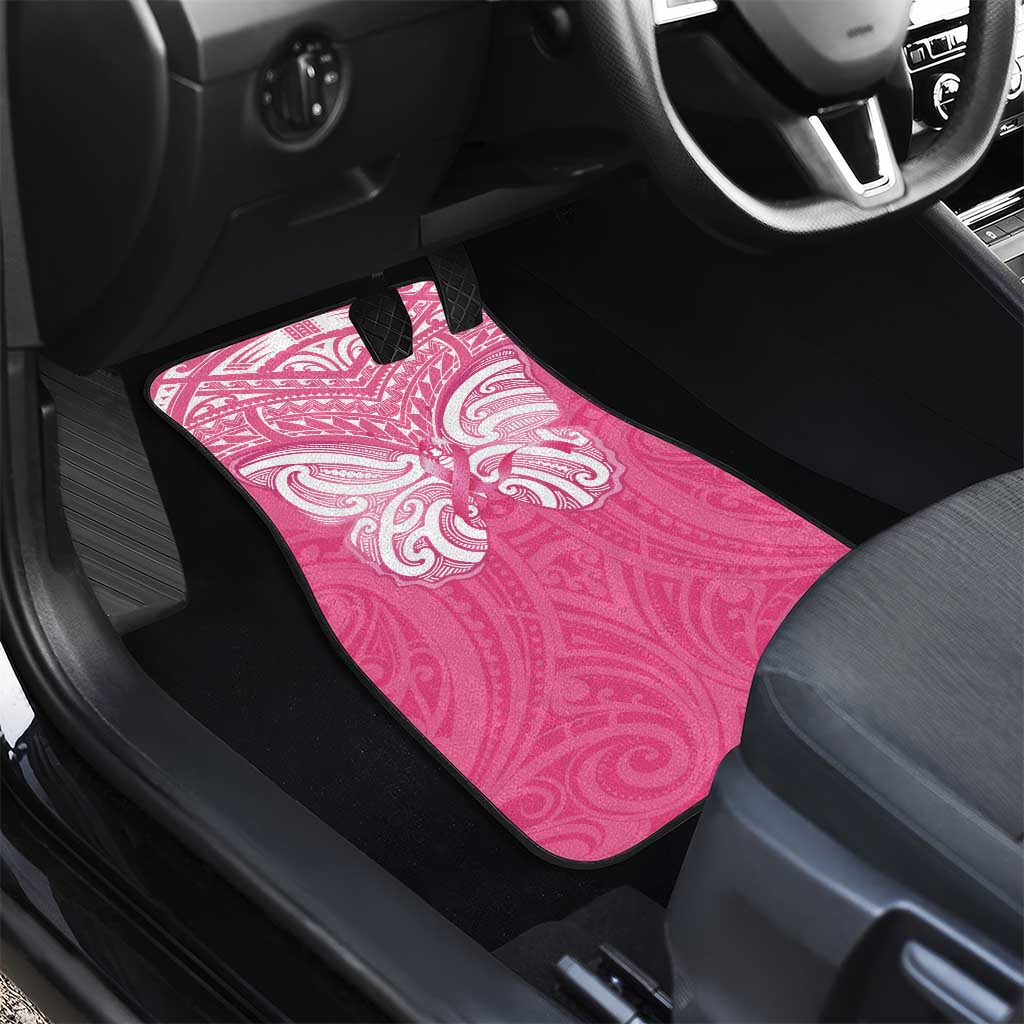 New Zealand Breast Cancer Awareness Car Mats Maori Butterfly Pink Ribbon - Aussie Hoodie
