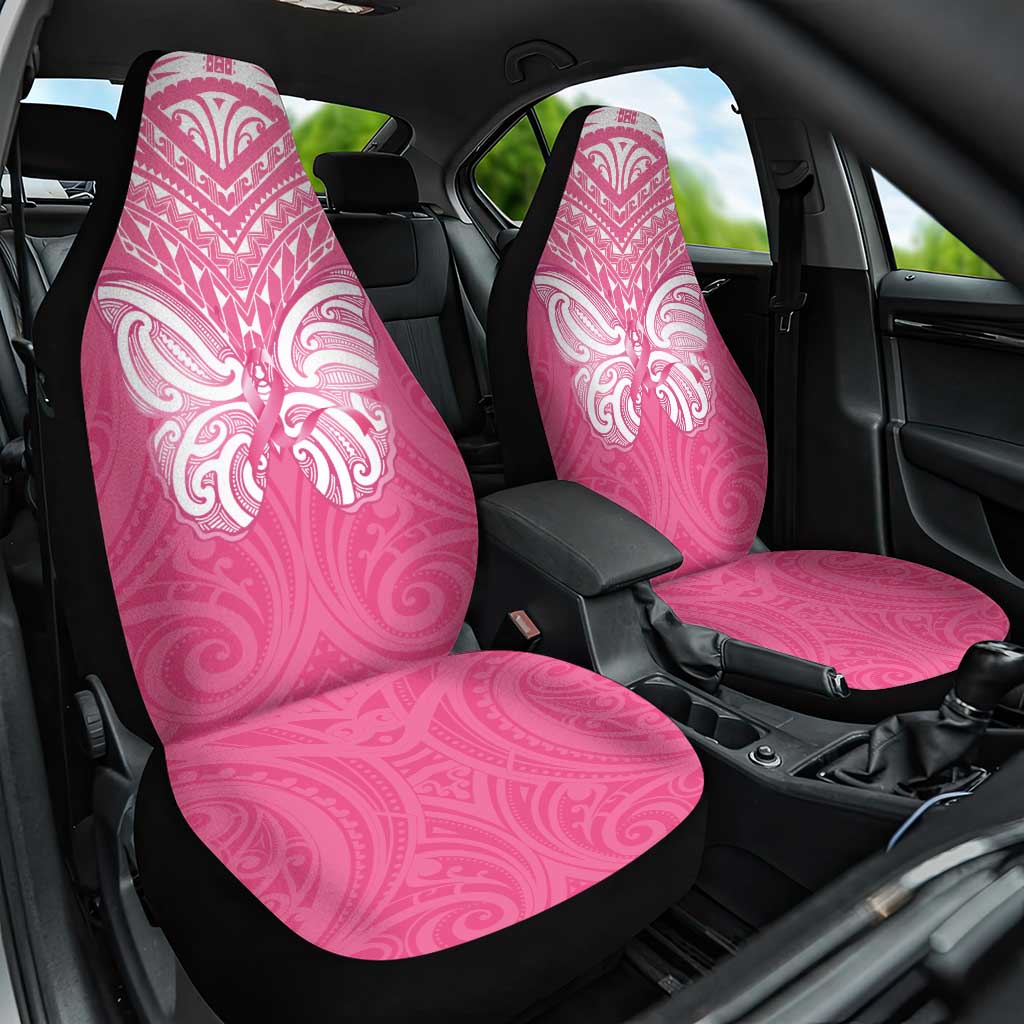 New Zealand Breast Cancer Awareness Car Seat Cover Maori Butterfly Pink Ribbon - Aussie Hoodie