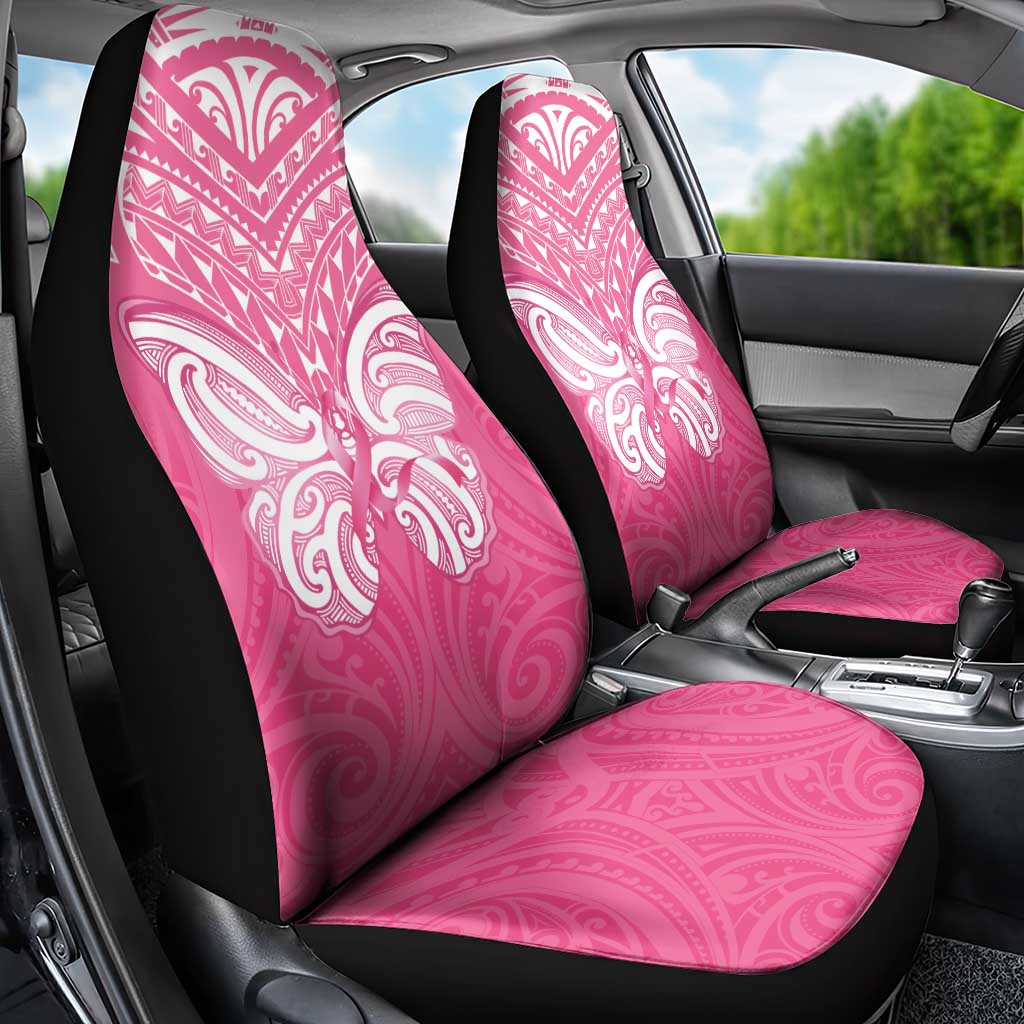New Zealand Breast Cancer Awareness Car Seat Cover Maori Butterfly Pink Ribbon - Aussie Hoodie
