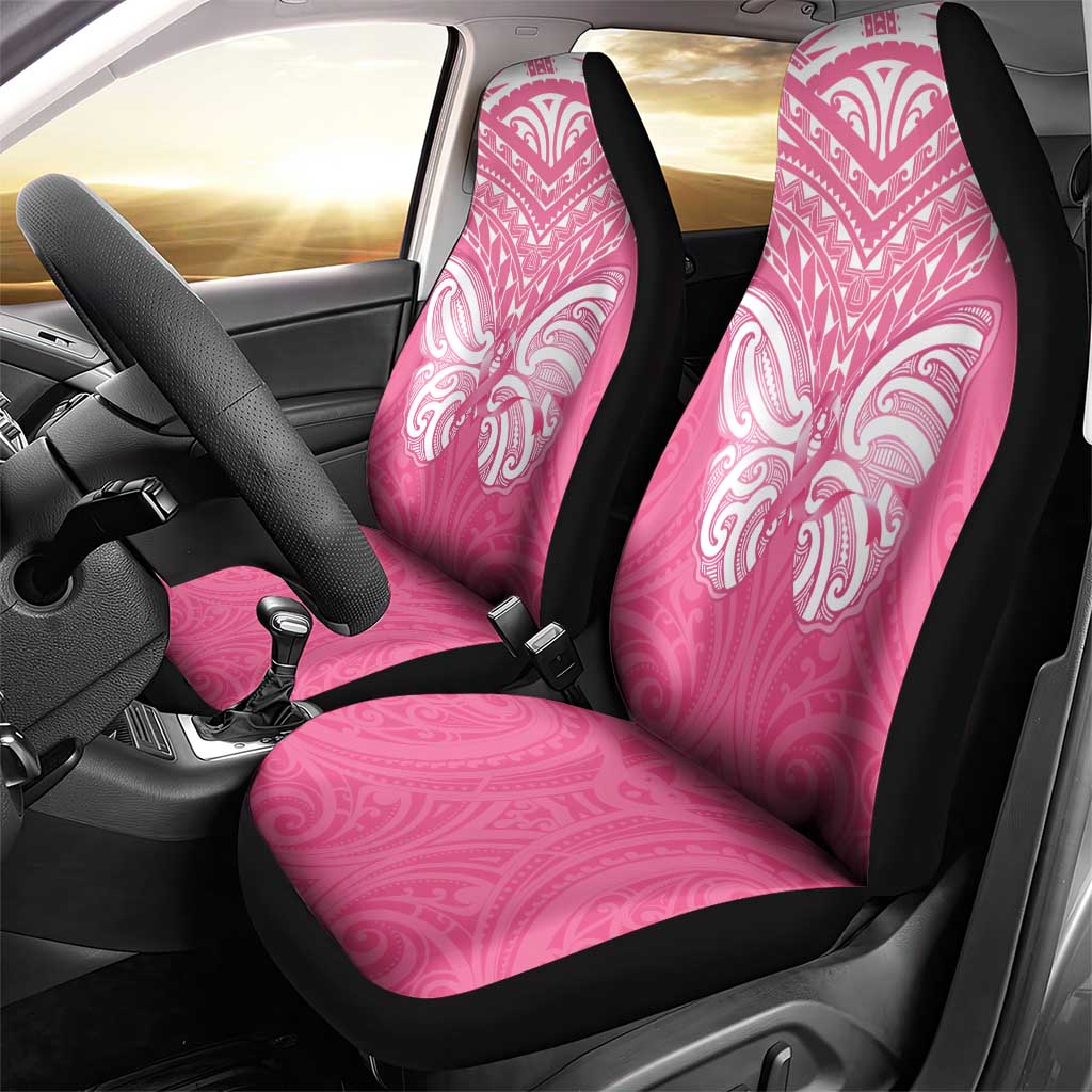New Zealand Breast Cancer Awareness Car Seat Cover Maori Butterfly Pink Ribbon - Aussie Hoodie
