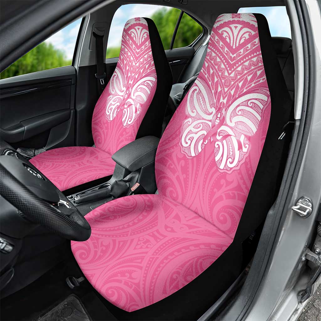 New Zealand Breast Cancer Awareness Car Seat Cover Maori Butterfly Pink Ribbon - Aussie Hoodie