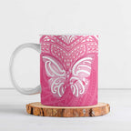 New Zealand Breast Cancer Awareness Ceramic Mug Maori Butterfly Pink Ribbon - Aussie Hoodie