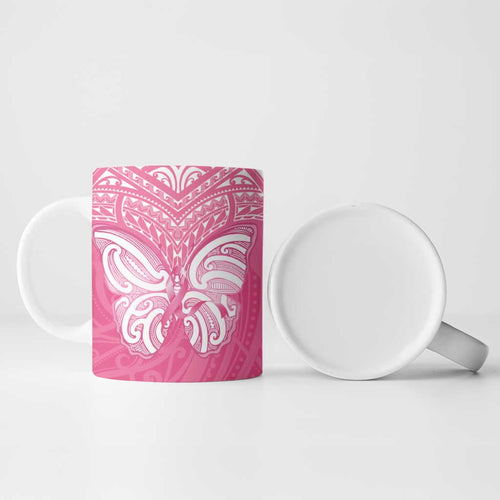 New Zealand Breast Cancer Awareness Ceramic Mug Maori Butterfly Pink Ribbon - Aussie Hoodie