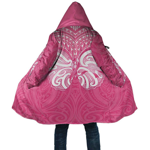 New Zealand Breast Cancer Awareness Cloak Maori Butterfly Pink Ribbon - Aussie Hoodie