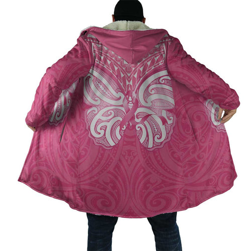 New Zealand Breast Cancer Awareness Cloak Maori Butterfly Pink Ribbon - Aussie Hoodie