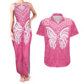 New Zealand Breast Cancer Awareness Couples Matching Tank Maxi Dress and Hawaiian Shirt Maori Butterfly Pink Ribbon - Aussie Hoodie