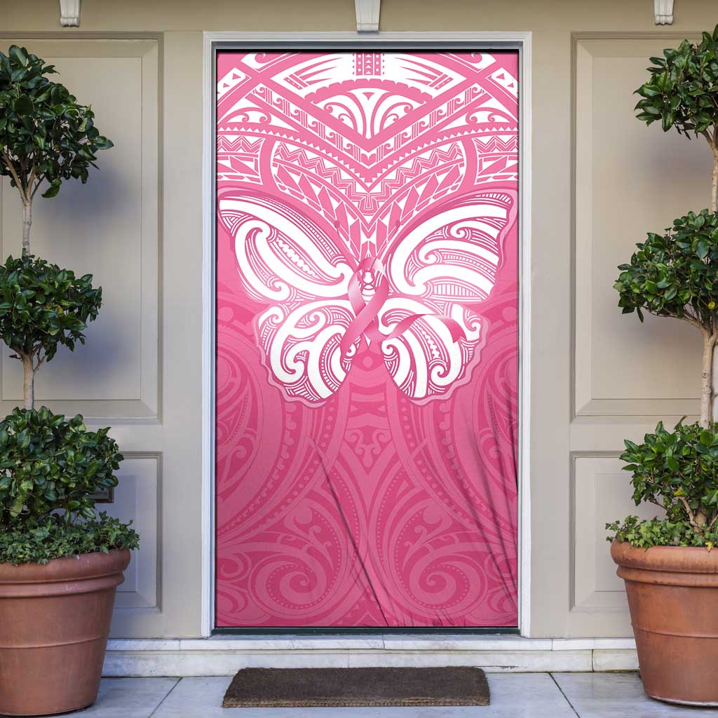 New Zealand Breast Cancer Awareness Door Cover Maori Butterfly Pink Ribbon - Aussie Hoodie