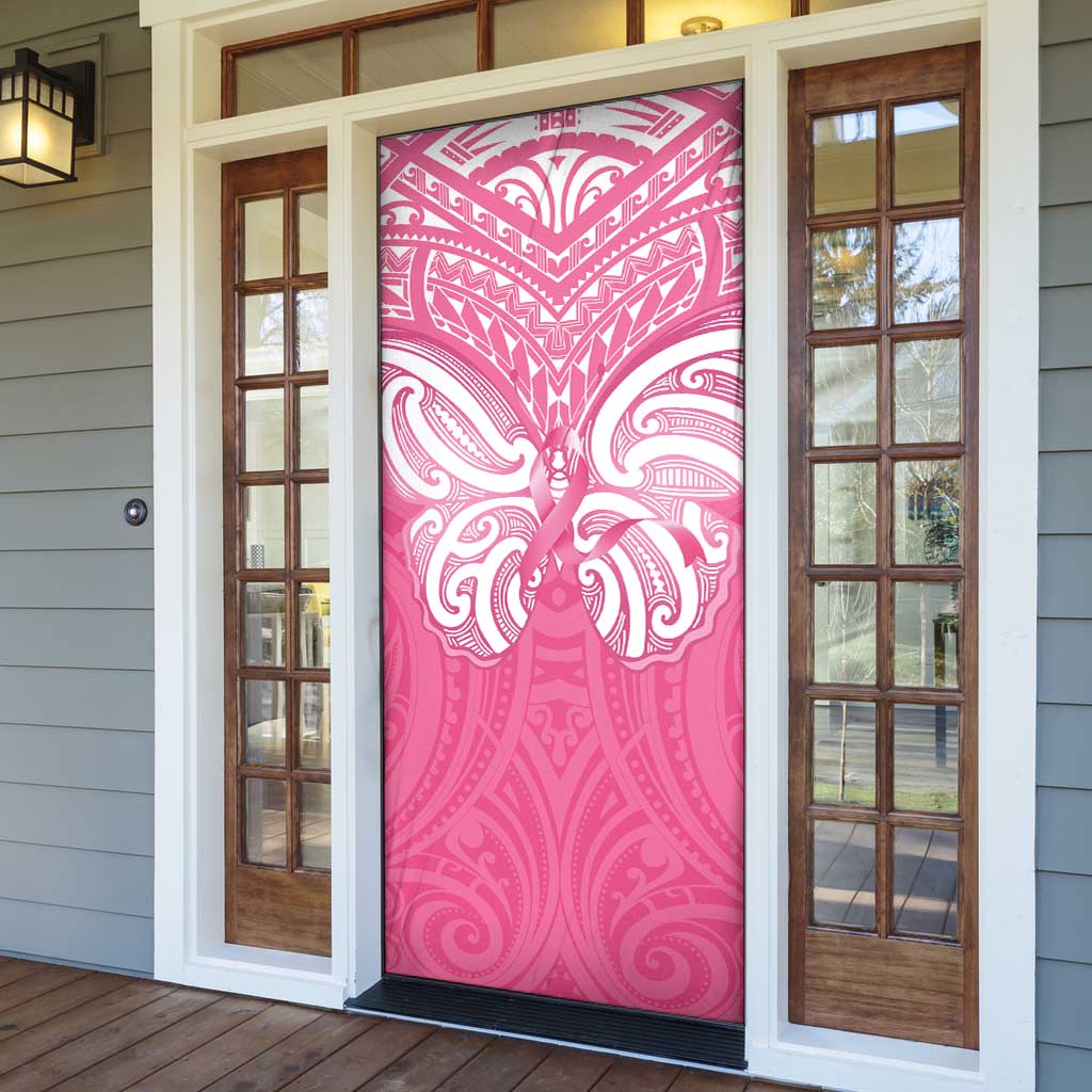 New Zealand Breast Cancer Awareness Door Cover Maori Butterfly Pink Ribbon - Aussie Hoodie