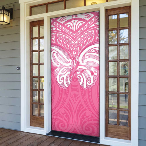 New Zealand Breast Cancer Awareness Door Cover Maori Butterfly Pink Ribbon - Aussie Hoodie