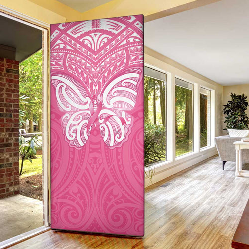 New Zealand Breast Cancer Awareness Door Cover Maori Butterfly Pink Ribbon - Aussie Hoodie