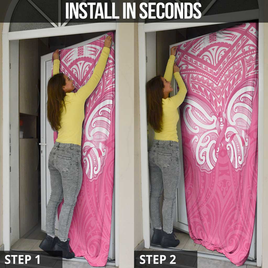 New Zealand Breast Cancer Awareness Door Cover Maori Butterfly Pink Ribbon - Aussie Hoodie