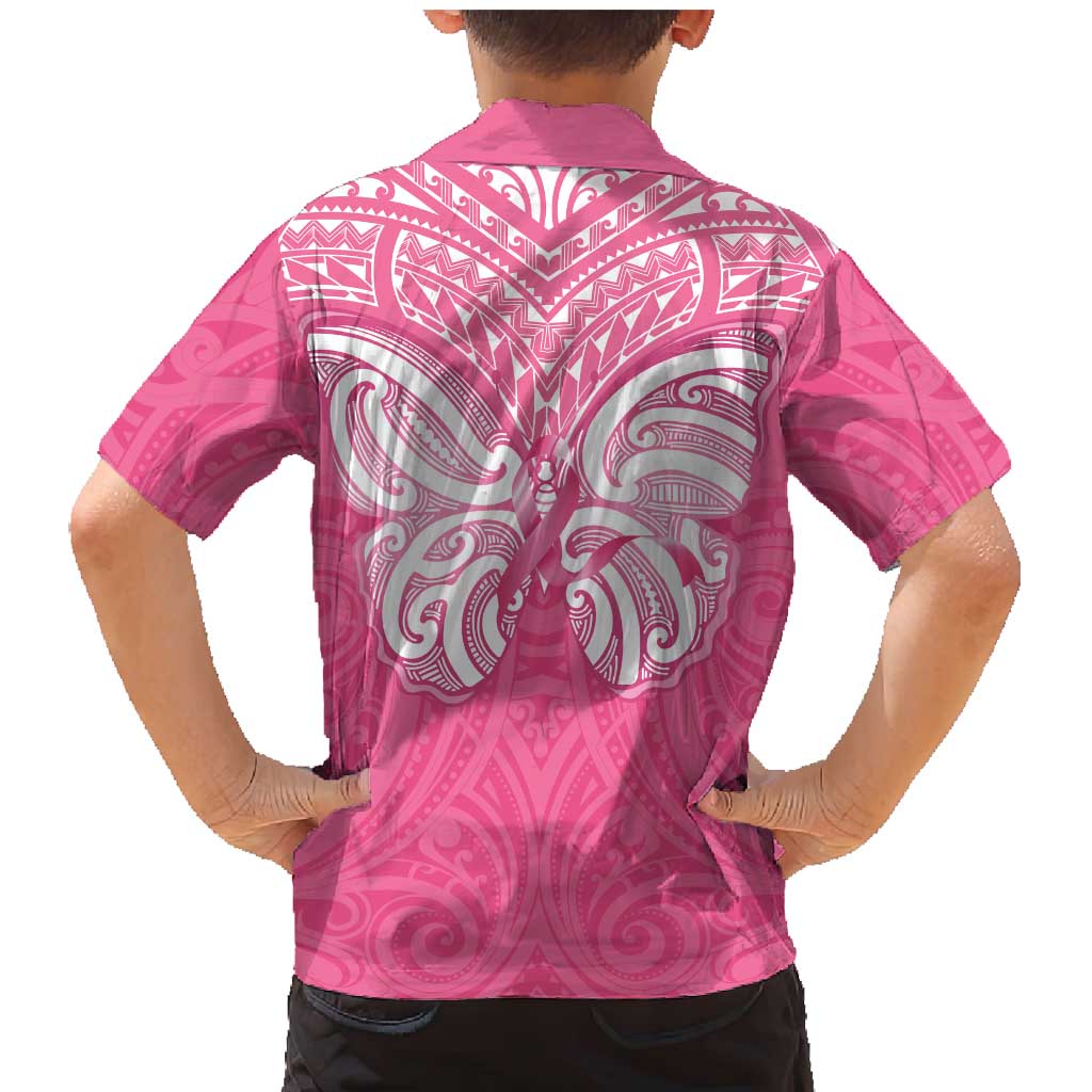 New Zealand Breast Cancer Awareness Family Matching Mermaid Dress and Hawaiian Shirt Maori Butterfly Pink Ribbon - Aussie Hoodie