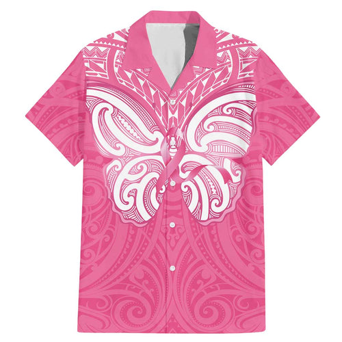 New Zealand Breast Cancer Awareness Family Matching Mermaid Dress and Hawaiian Shirt Maori Butterfly Pink Ribbon - Aussie Hoodie