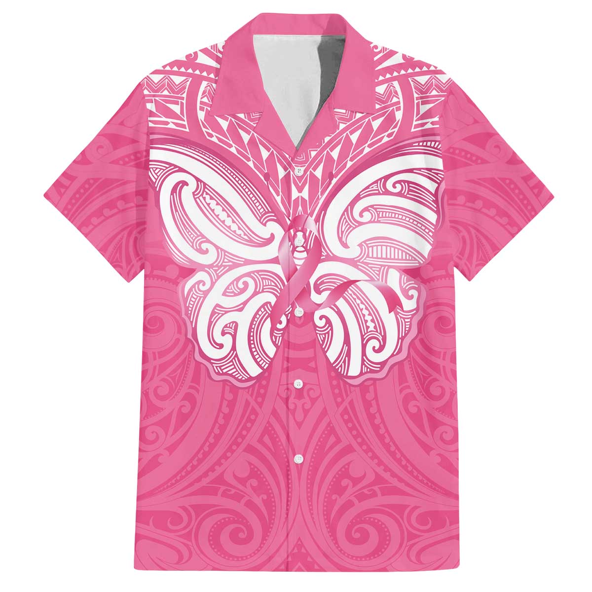 New Zealand Breast Cancer Awareness Family Matching Off The Shoulder Long Sleeve Dress and Hawaiian Shirt Maori Butterfly Pink Ribbon - Aussie Hoodie