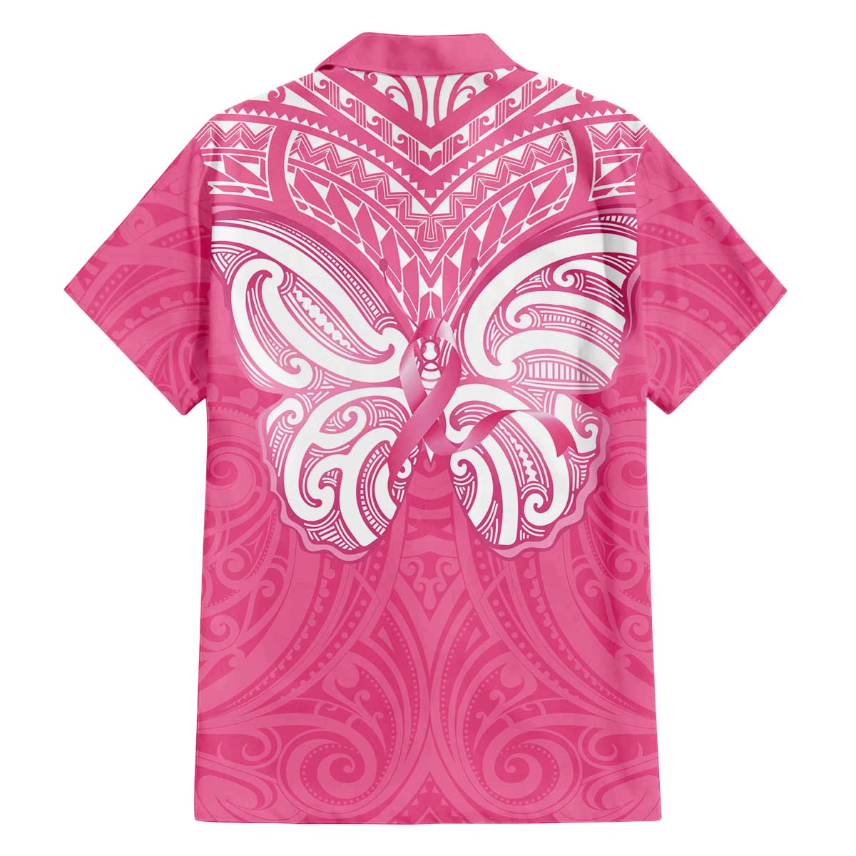 New Zealand Breast Cancer Awareness Family Matching Off The Shoulder Long Sleeve Dress and Hawaiian Shirt Maori Butterfly Pink Ribbon - Aussie Hoodie