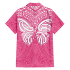 New Zealand Breast Cancer Awareness Family Matching Off The Shoulder Long Sleeve Dress and Hawaiian Shirt Maori Butterfly Pink Ribbon - Aussie Hoodie