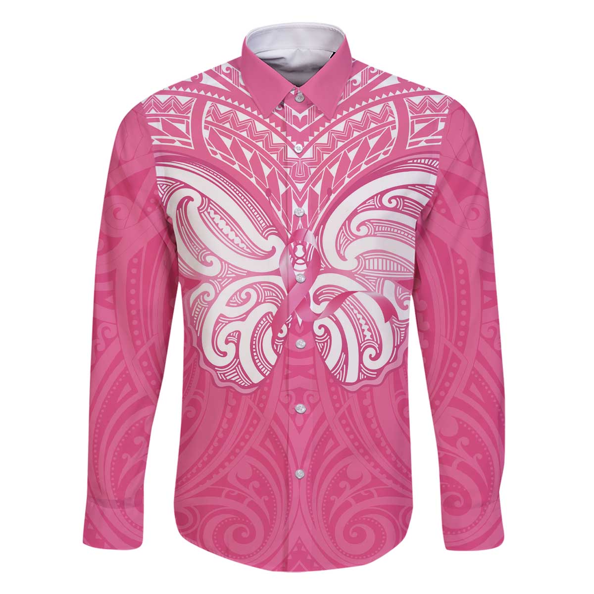 New Zealand Breast Cancer Awareness Family Matching Off The Shoulder Long Sleeve Dress and Hawaiian Shirt Maori Butterfly Pink Ribbon - Aussie Hoodie