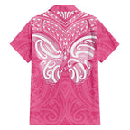 New Zealand Breast Cancer Awareness Family Matching Off Shoulder Maxi Dress and Hawaiian Shirt Maori Butterfly Pink Ribbon - Aussie Hoodie