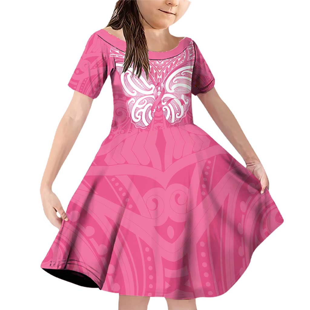 New Zealand Breast Cancer Awareness Family Matching Off Shoulder Short Dress and Hawaiian Shirt Maori Butterfly Pink Ribbon - Aussie Hoodie