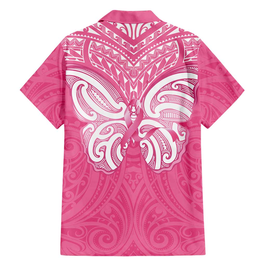 New Zealand Breast Cancer Awareness Family Matching Off Shoulder Short Dress and Hawaiian Shirt Maori Butterfly Pink Ribbon - Aussie Hoodie