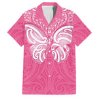 New Zealand Breast Cancer Awareness Family Matching Short Sleeve Bodycon Dress and Hawaiian Shirt Maori Butterfly Pink Ribbon - Aussie Hoodie