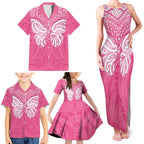 New Zealand Breast Cancer Awareness Family Matching Tank Maxi Dress and Hawaiian Shirt Maori Butterfly Pink Ribbon - Aussie Hoodie