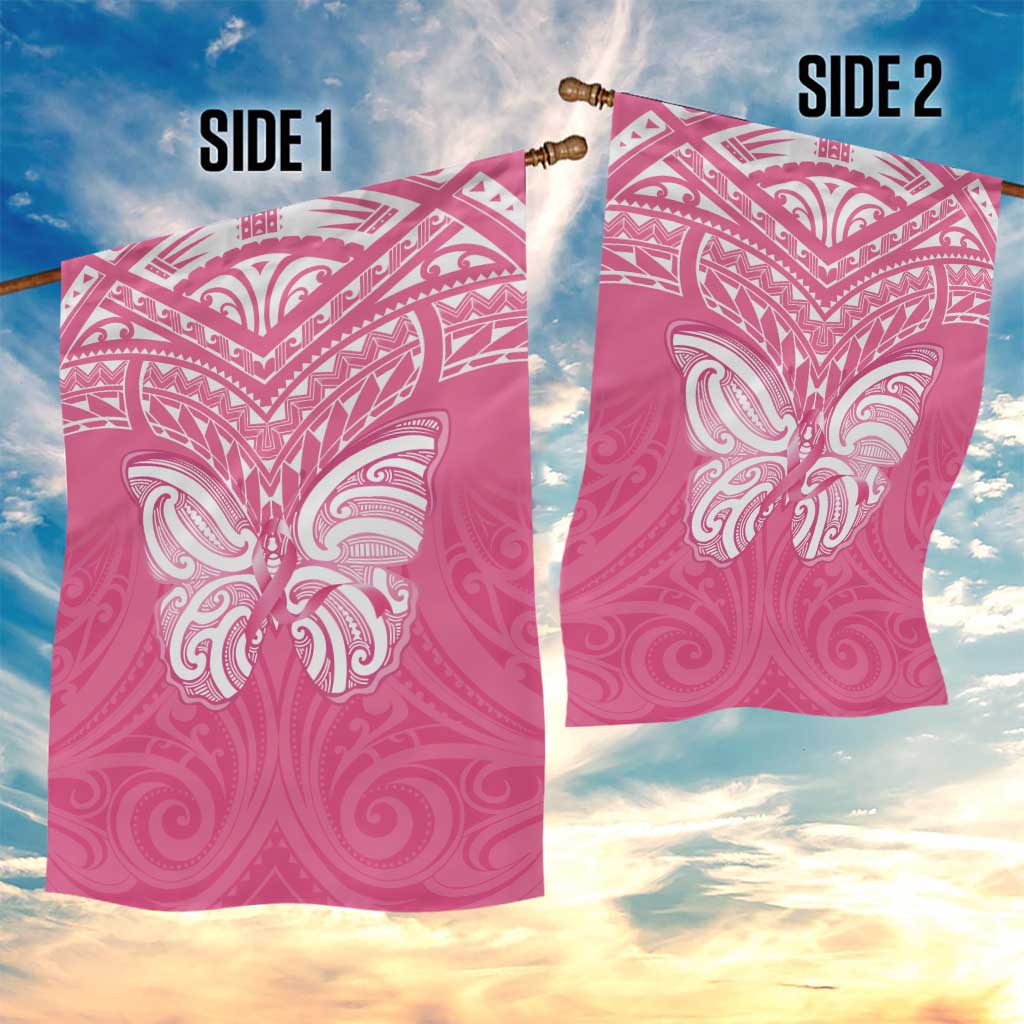 New Zealand Breast Cancer Awareness Garden Flag Maori Butterfly Pink Ribbon - Aussie Hoodie